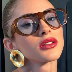 Vintage Oversized Oval Sunglasses Women Men New Fashion Wide Leg Leopard Red Gradient Sun Glasses Ladies Trendy Sexy Shades
