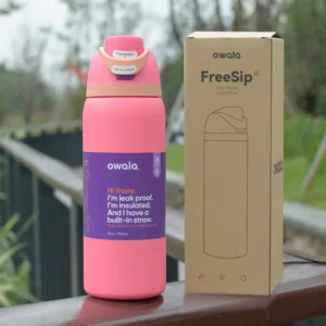 Bouteille d'eau de sport isotherme en acier inoxydable Owala 24 oz/32 oz, idéale pour vos aventures en plein air