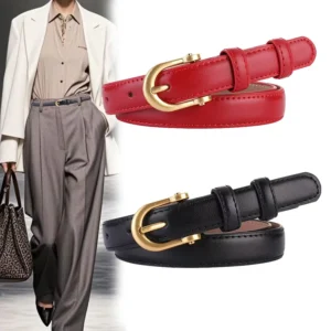 Ceinture fine en cuir véritable pour femme, style vintage, boucle en métal, accessoire pour jeans skinny et robe d'été