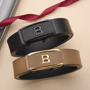 Ceinture boucle sans dents, boucle automatique, ceinture hommes style décontracté  pour affaires à la mode