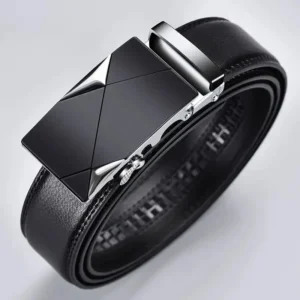 Ceinture en cuir PU pour hommes d'affaires, véritable marque de luxe, structure en métal, haute qualité, ceinture souple