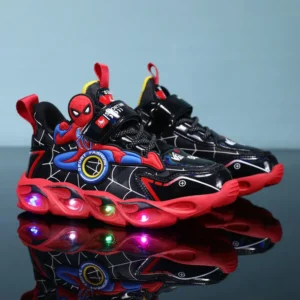Chaussures LED lumières dessin animé automne- Chaussures de sport pour enfants en cuir antidérapant chaussures de course pour enfants Sneaker taille 25-35